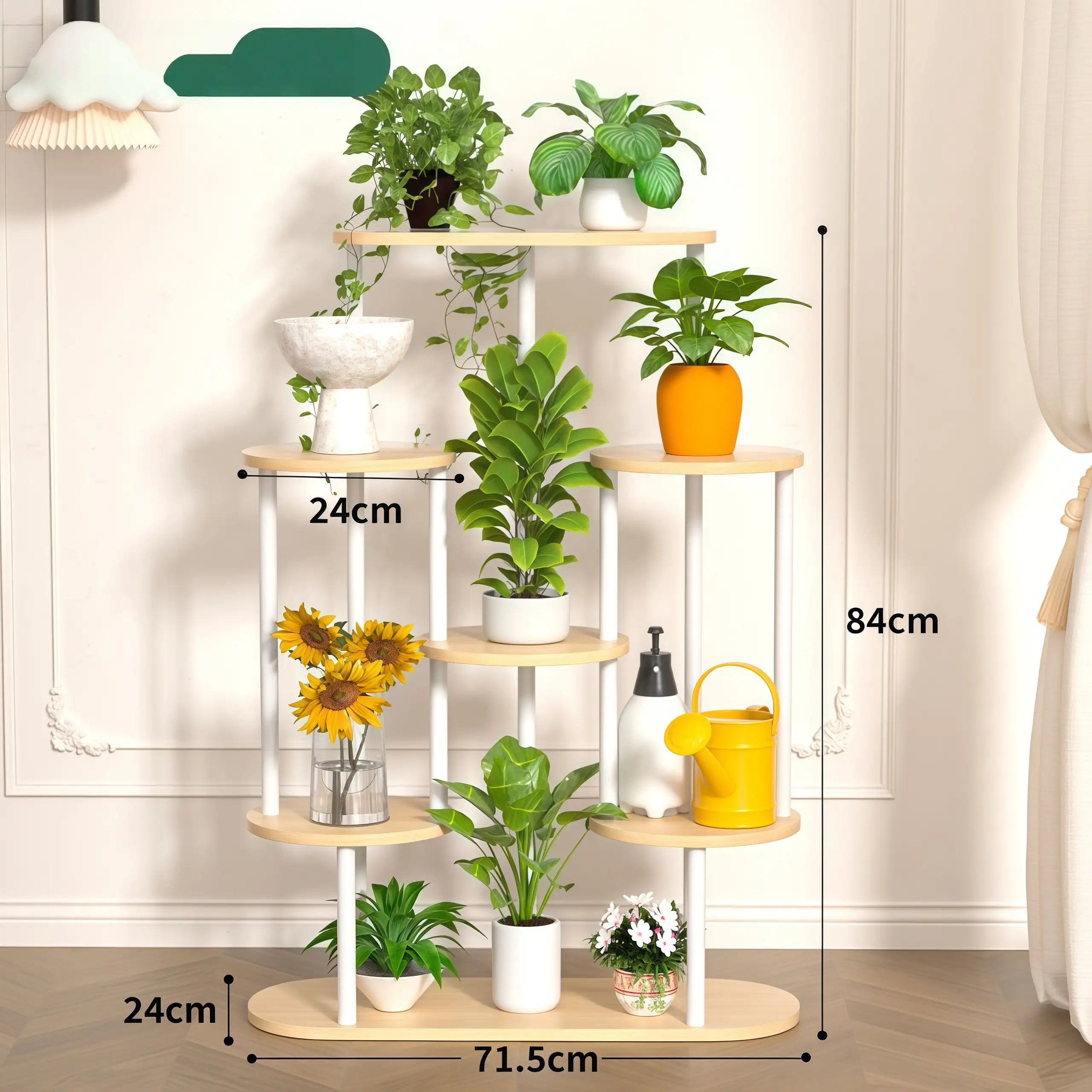 Custom multi tier plant stand wood metal combination manufacturer China